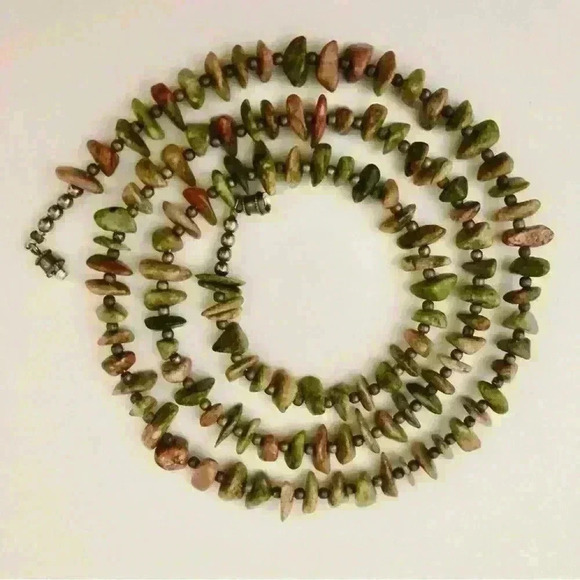Vintage Unakite  gemstone necklace - Picture 9 of 9